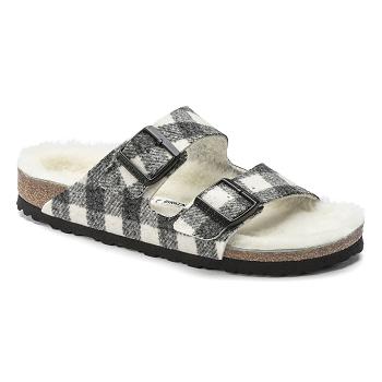 Arizona Birkenstock Shearling Plaid Wool Damske Biele | SK 19ZUT